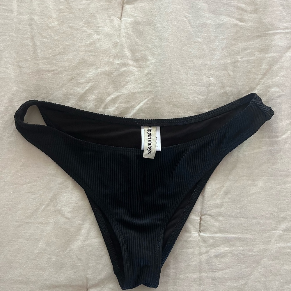 Dippin Daisy’s Cheeky Black Ribbed Bikini Bottom